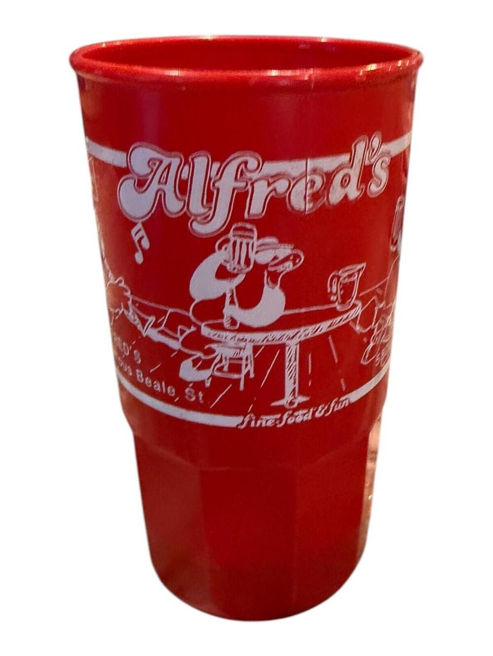 Vintage Alfred’s World Famous Beale St Harmony Red Plastic Souvenir Mug